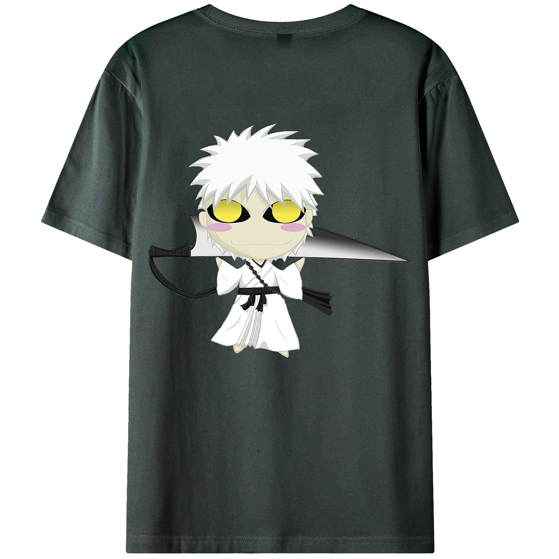 （画像用） ブリーチ 黒崎一護（くろさき いちご）BLEACH Kurosaki Ichigo 綿100％ メンズ半袖Tシャツ（バックプリント） 通気性